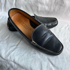 80-90’s Vintage | Lands' End | Blue Leather Driving Moccasin Loafers | Size 7